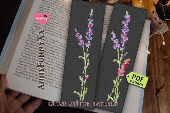 Bundle Lavender Bookmark: A Charming Cross Stitch Design
