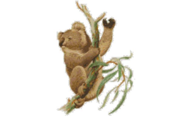 Charming Koala-gum Leaves 2 Cross Stitch