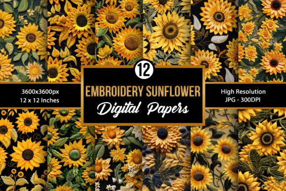 Charming Sunflowers Embroidery for Personalized Gifts
