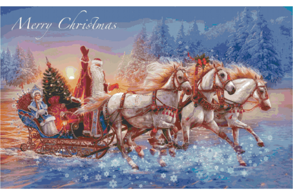 Christmas Santa Cross Stitch for Premium Apparel