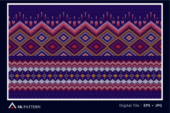 Cross Stitch Ethnic Pattern for Business Use