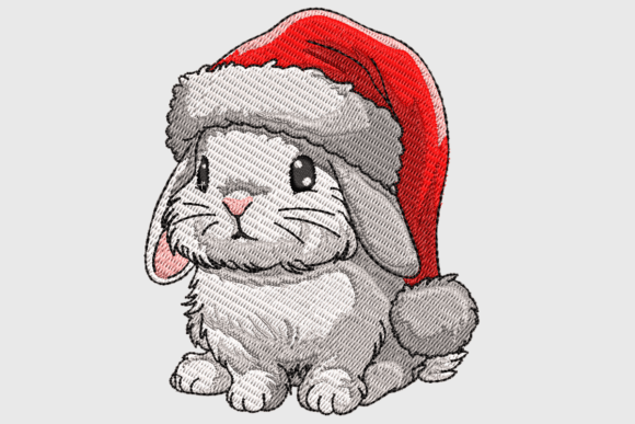 Cute Bunny Christmas Embroidery Design