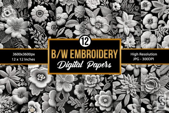 Exploring Black White Floral Embroidery Patterns
