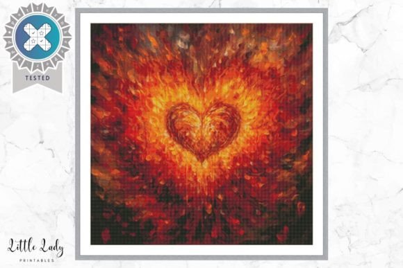Heart Cross Stitch Pattern for Business Merch