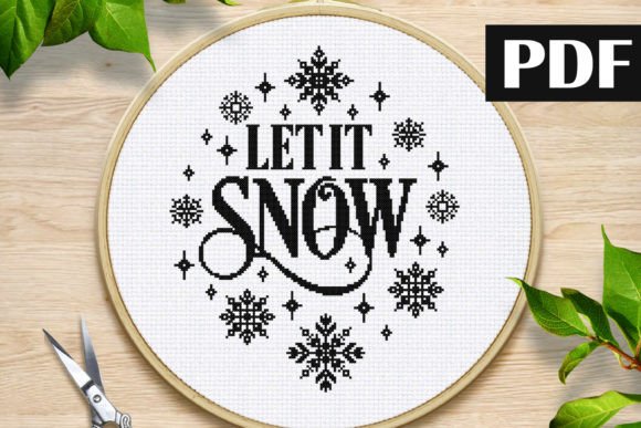 Let It Snow Cross Stitch Pattern for Crafters