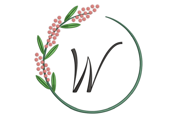 Monogram W: A Floral Touch for Elegant Embroidery