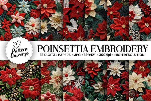 Review of Poinsettia Embroidery Flowers Patterns