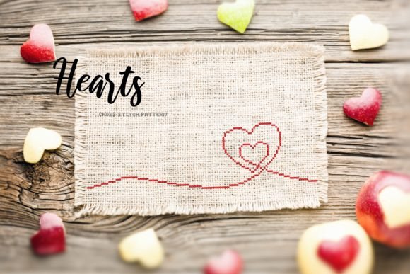 Reviewing Hearts. Cross Stitch Pattern for Business Use