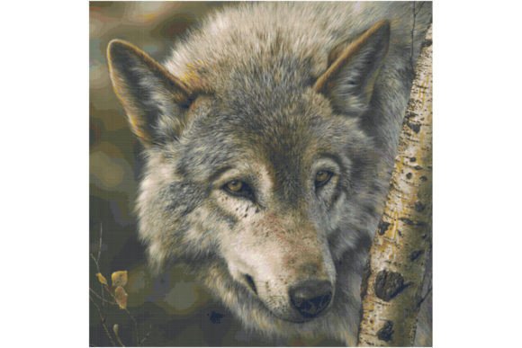Wildlife Wolf Cross Stitch for Seasonal Products